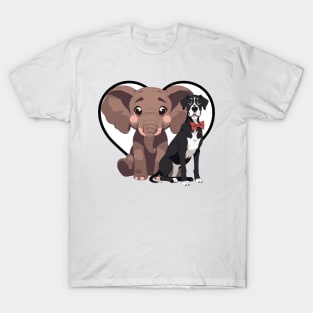 Elephant and Dog Friends T-Shirt